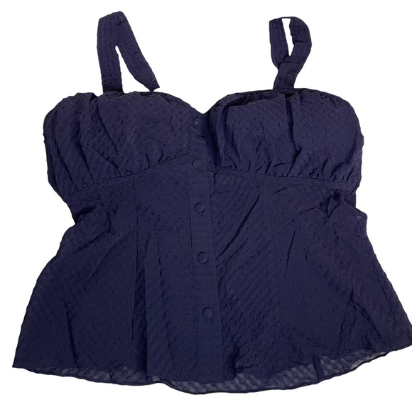 VICTORIA'S SECRET Gold Label Navy‎ Blue Milkmaid Style Cami Tank Top Size S - Picture 1 of 10